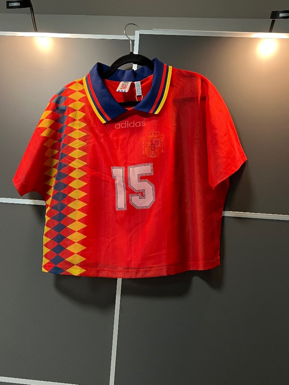 Adidas Spain National Soccer Women's Layer Jersey Tee Red